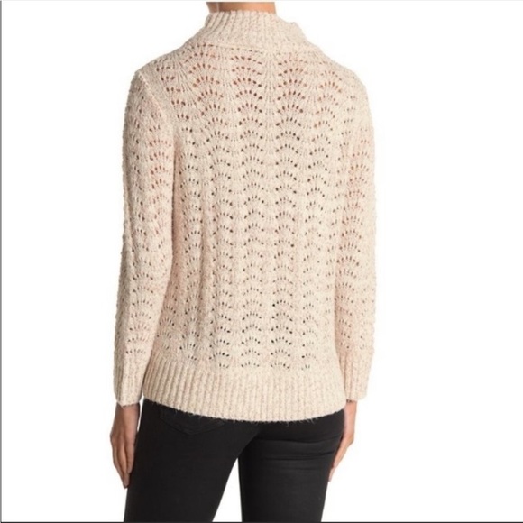 NEW NORDSTROM WIT & WISDOM Pointelle Metallic
Mock Neck Sweater Size Large - Picture 2 of 8